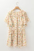 Boho Ruffle Mini Dress with Tassel Tie and Floral Print